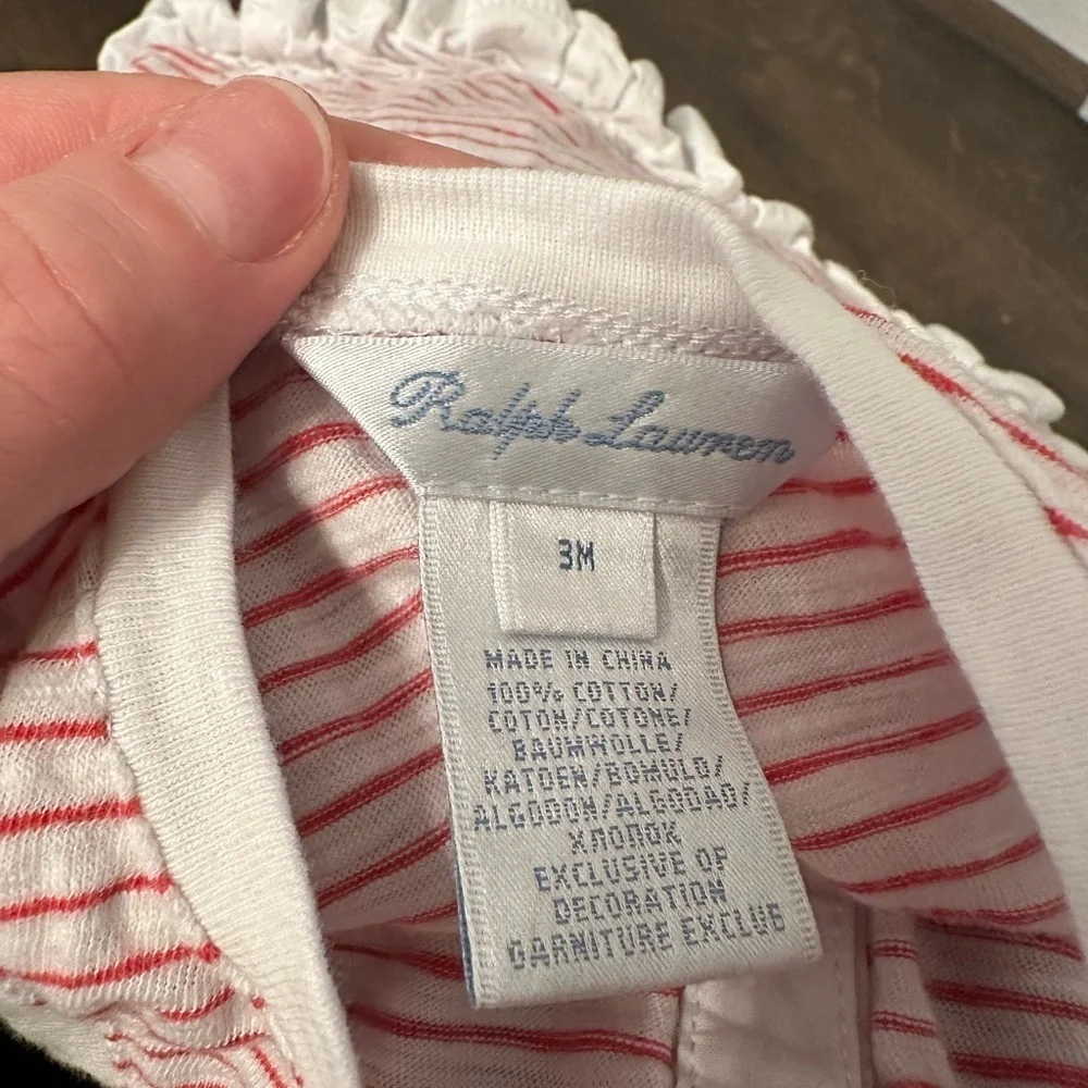 Ralph Lauren White and Red Striped Dress Size 3 Months